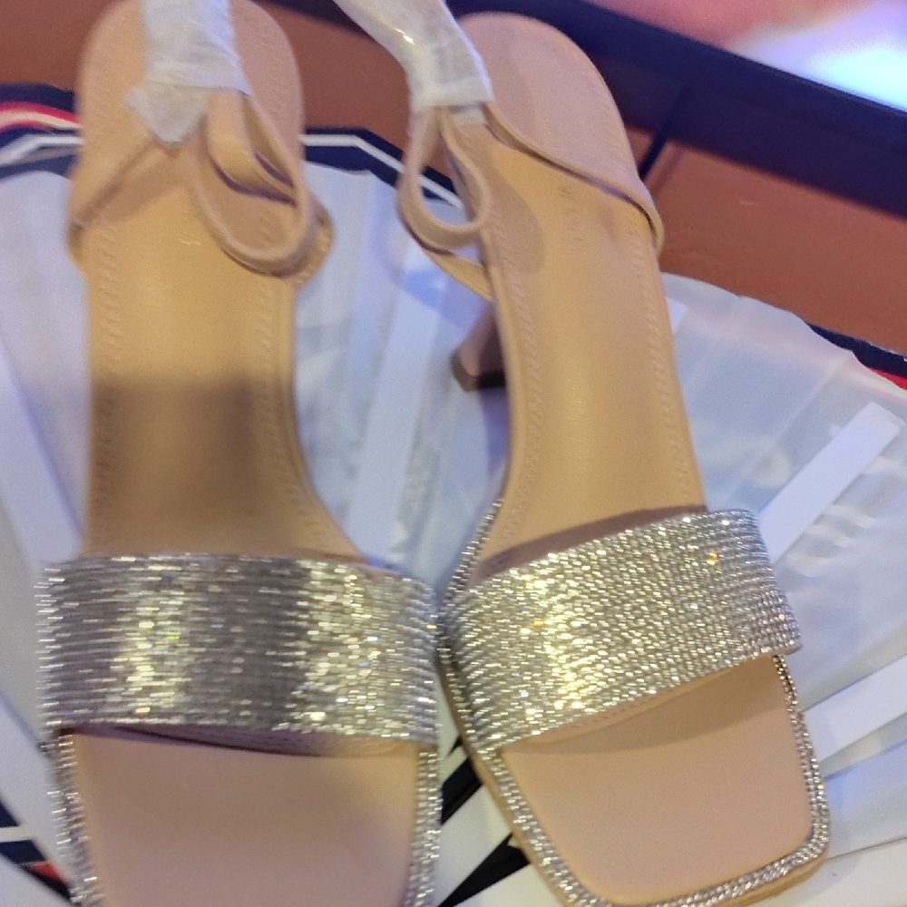❤️Chic Beige Rhinestone Women's Heels❤️ - Picture 5 of 6